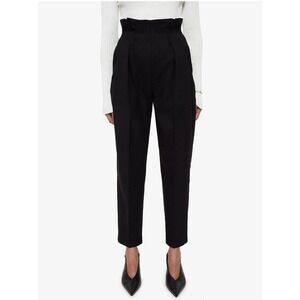 Anine Bing Black High-Rise Cropped Tapered Pants